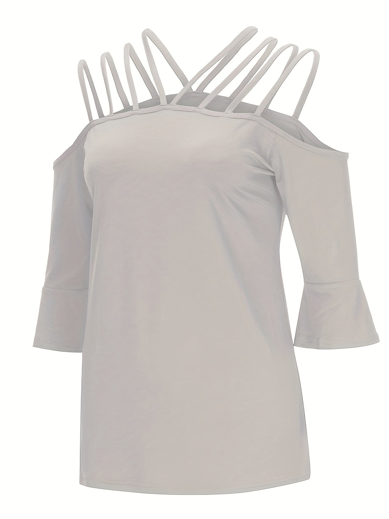 OFF THE SHOULDER THREE-QUARTER SLEEVE BLOUSE