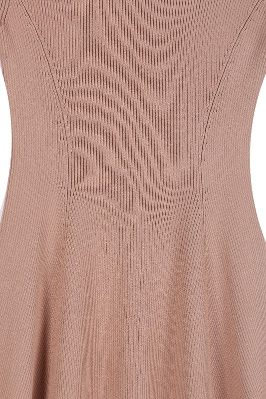 KNITTED FIT AND FLARE DRESS
