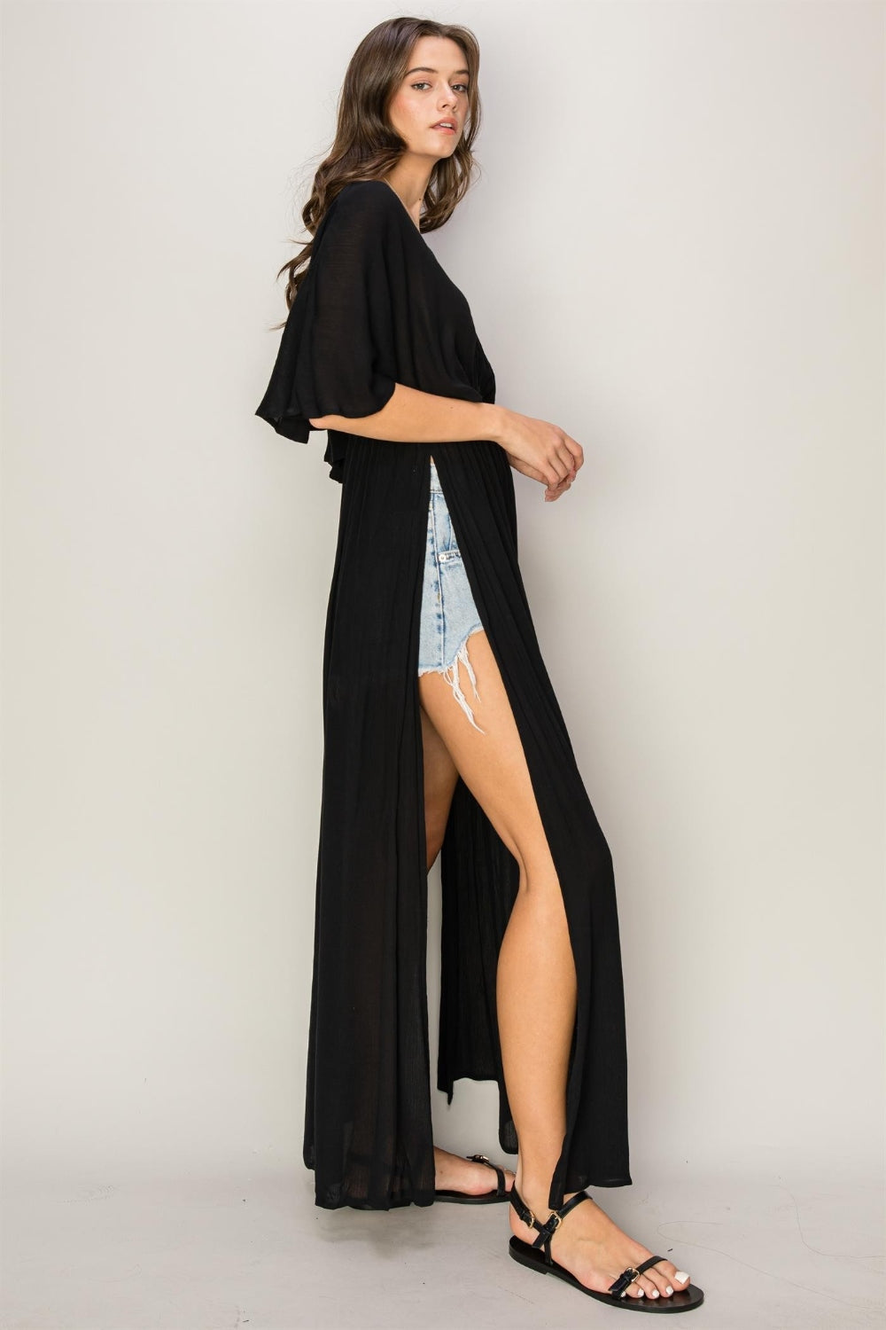 HYFVE TIE BACK MAXI SPLIT COVER UP DRESS