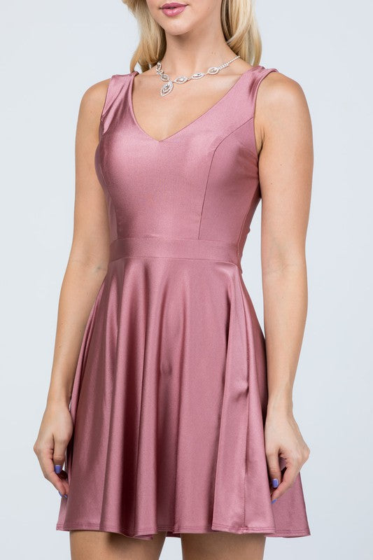 SLEEVELESS DALIA FIT AND FLARED SKATER DRESS