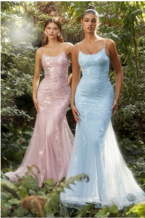 IRIDESCENT LACE MERMAID GOWN