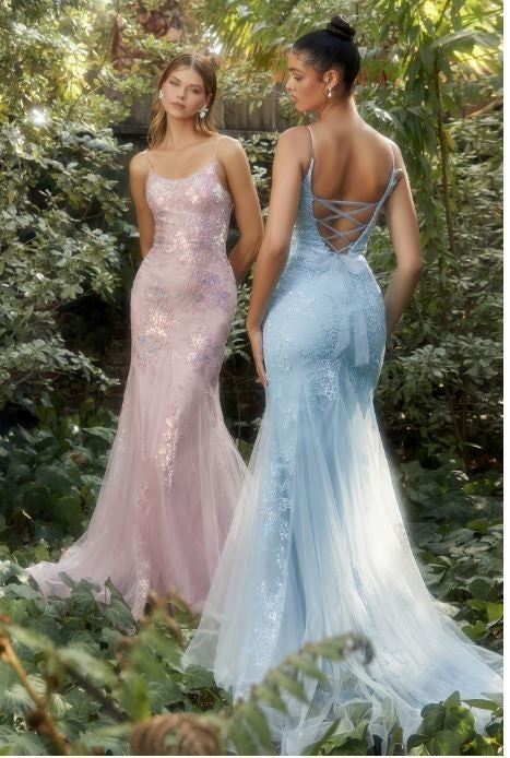 IRIDESCENT LACE MERMAID GOWN