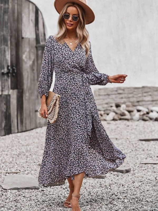 PRINTED MIDI DRESS