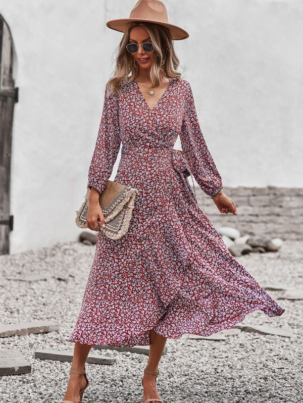 PRINTED MIDI DRESS