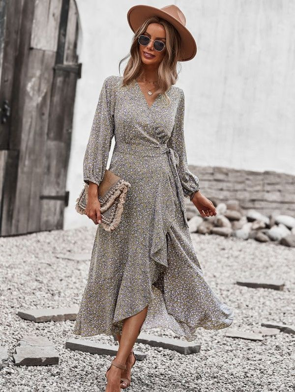 PRINTED MIDI DRESS