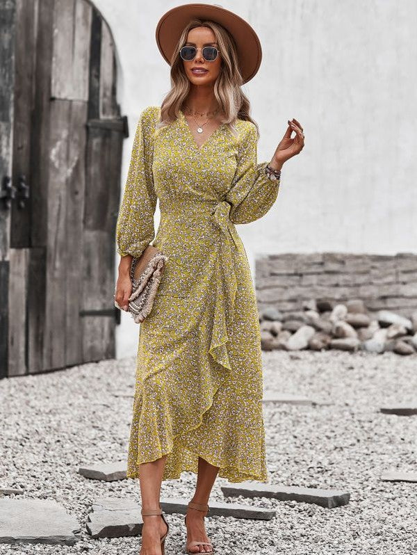 PRINTED MIDI DRESS