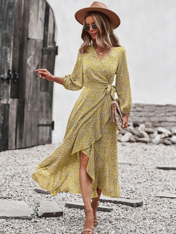 PRINTED MIDI DRESS