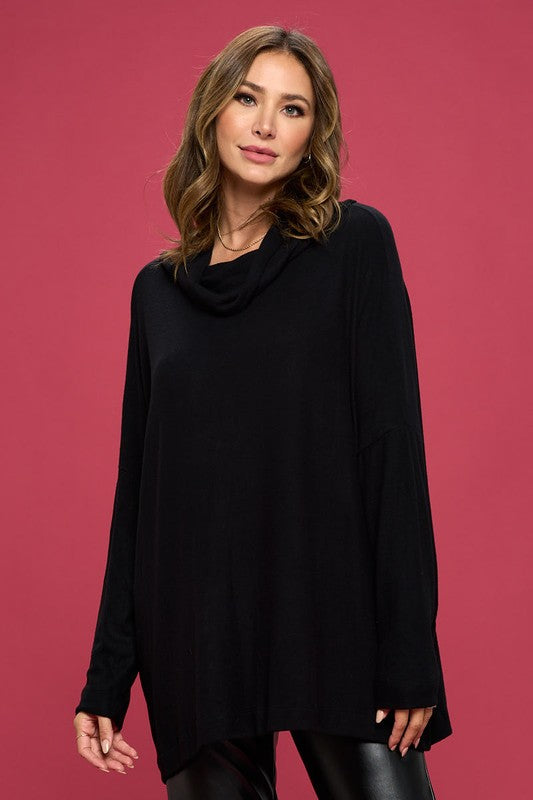 LONG SLEEVE OPEN BACK PULLOVER TOP