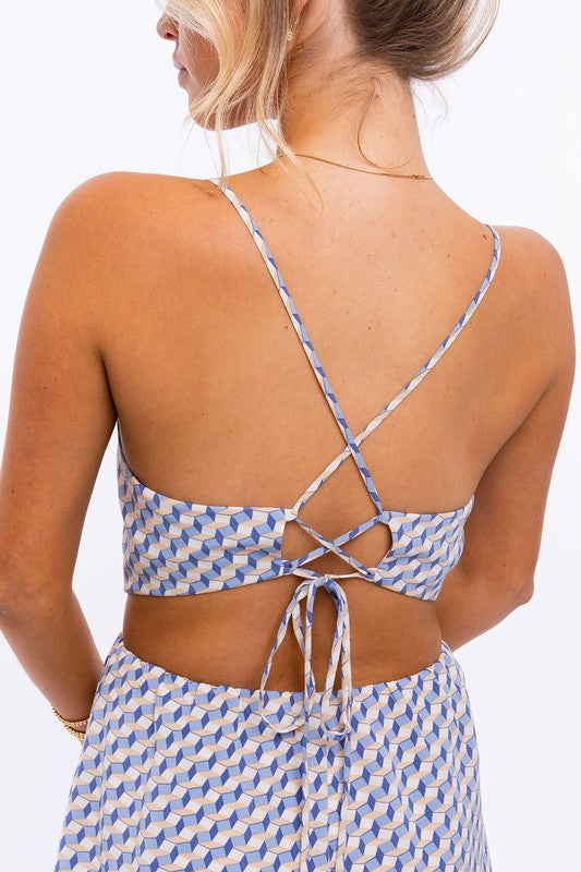 COWL NECK PRINT ROMPER