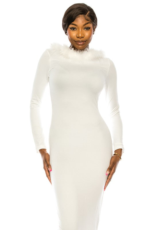 LONG SLEEVE BODYCON DRESS WITH HOODIE