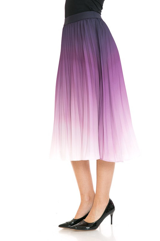 PLEATED MIDI SWING SKIRT