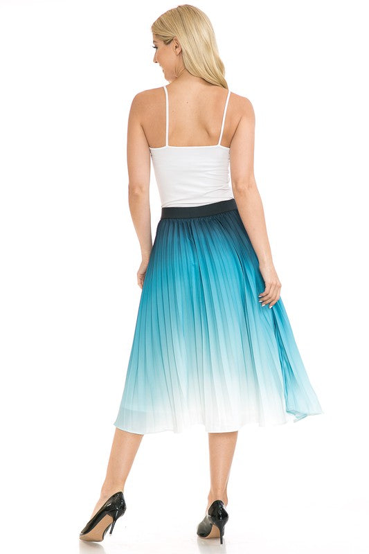 PLEATED MIDI SWING SKIRT