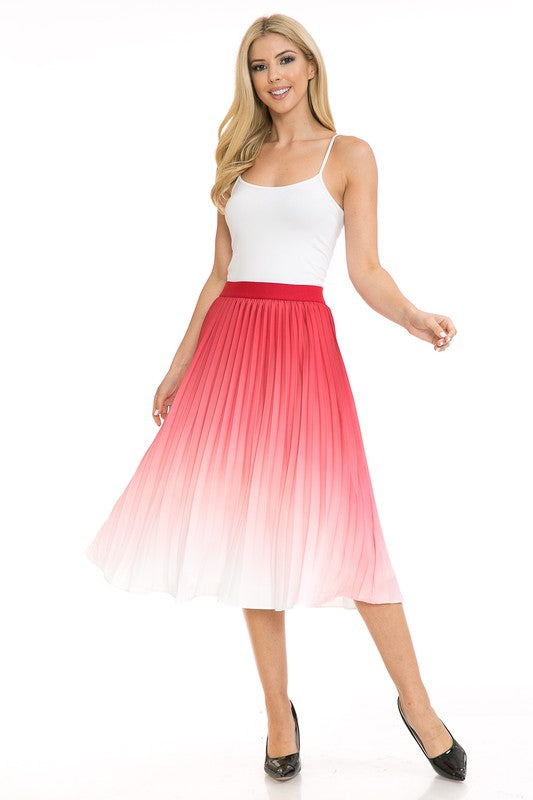 PLEATED MIDI SWING SKIRT
