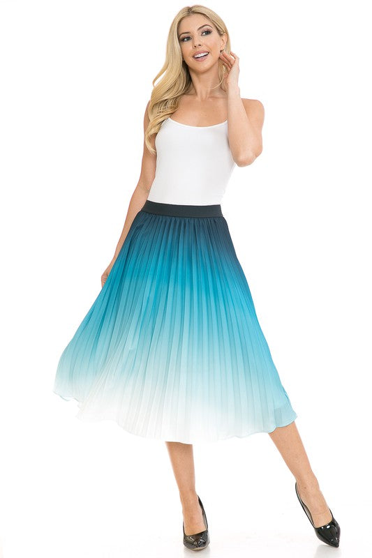 PLEATED MIDI SWING SKIRT