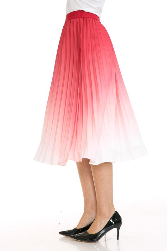PLEATED MIDI SWING SKIRT