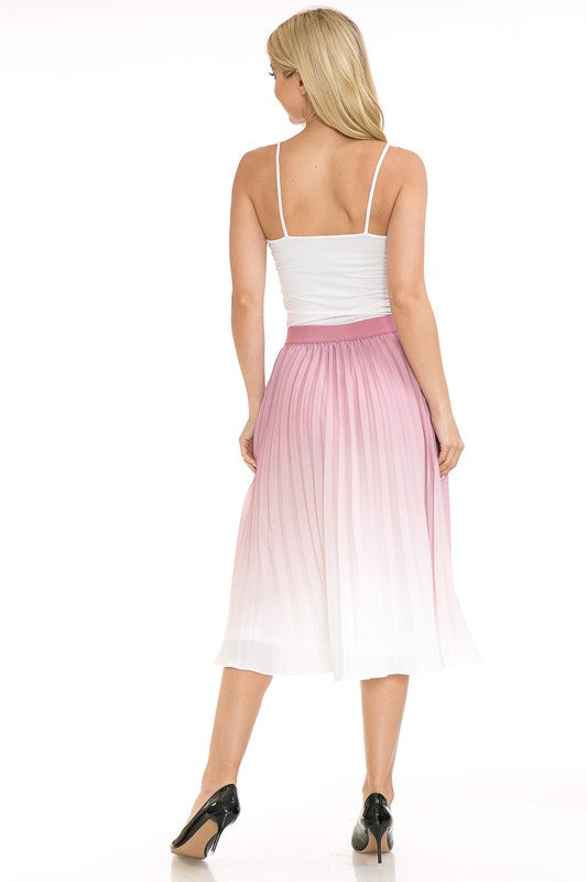 PLEATED MIDI SWING SKIRT