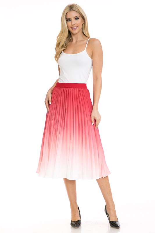 PLEATED MIDI SWING SKIRT