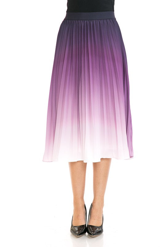 PLEATED MIDI SWING SKIRT