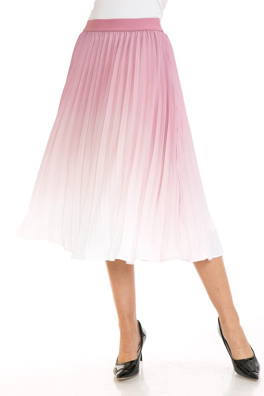 PLEATED MIDI SWING SKIRT