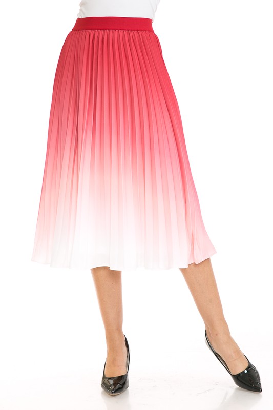 PLEATED MIDI SWING SKIRT