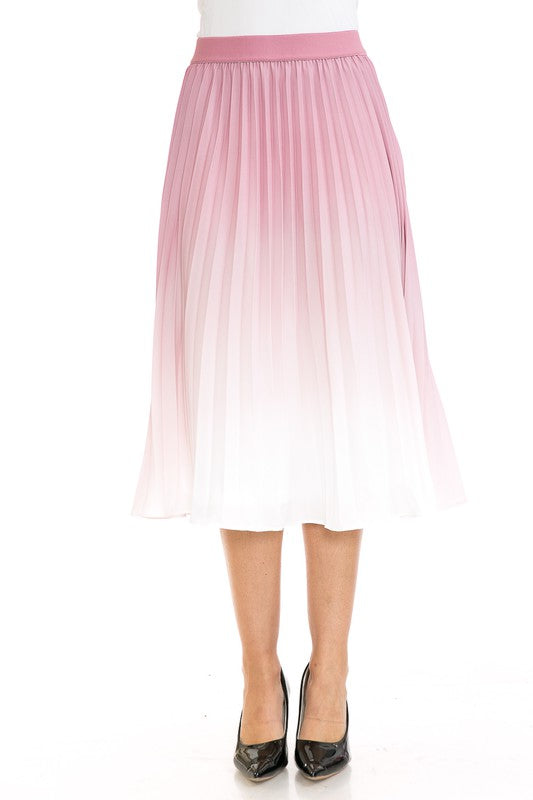 PLEATED MIDI SWING SKIRT