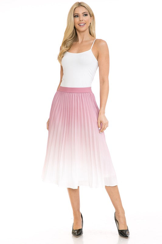 PLEATED MIDI SWING SKIRT