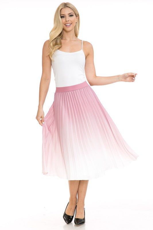 PLEATED MIDI SWING SKIRT