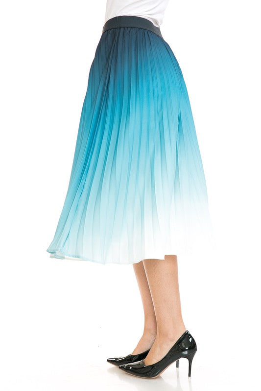 PLEATED MIDI SWING SKIRT