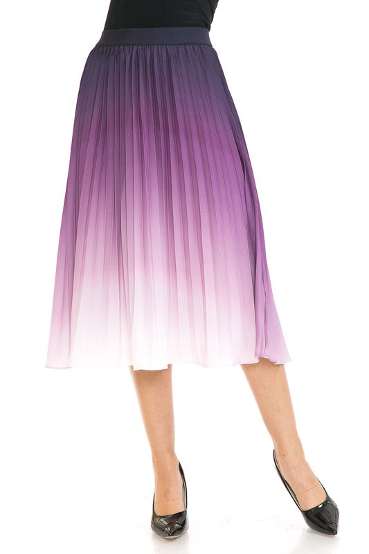 PLEATED MIDI SWING SKIRT