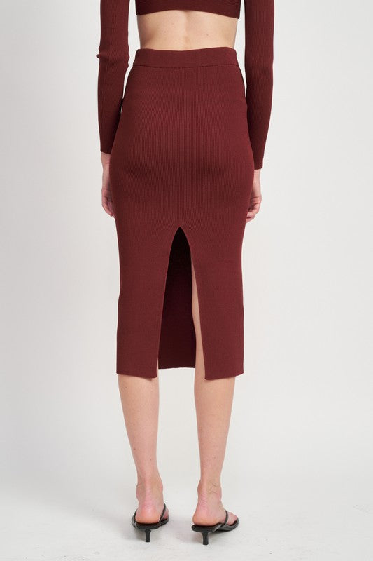 HIGH WAIST MIDI PENCIL SKIRT