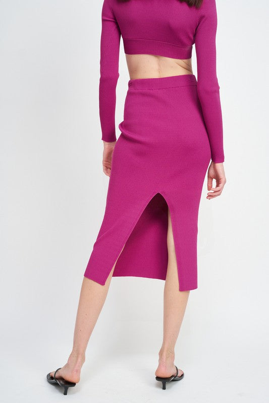 HIGH WAIST MIDI PENCIL SKIRT