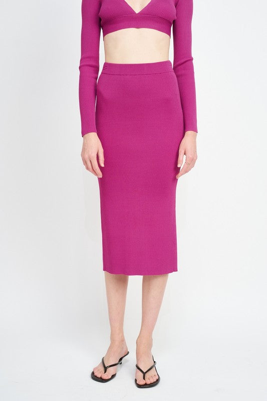 HIGH WAIST MIDI PENCIL SKIRT