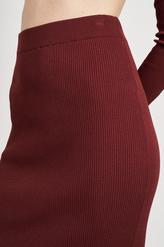 HIGH WAIST MIDI PENCIL SKIRT