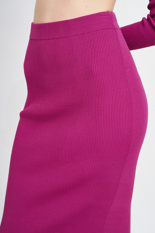 HIGH WAIST MIDI PENCIL SKIRT