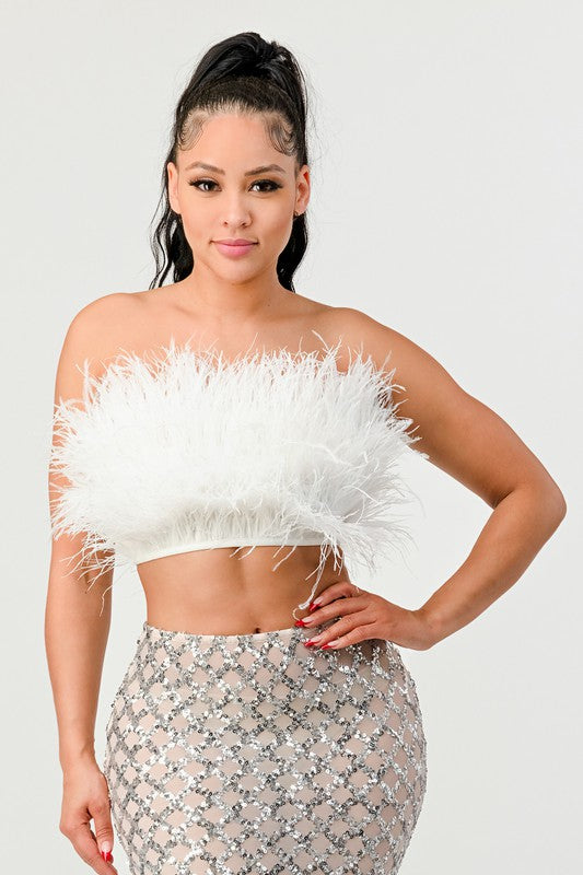 DON'T MESS WITH MY FUR CROP TUBE TOP