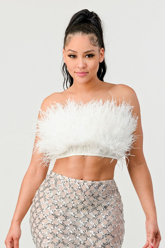 DON'T MESS WITH MY FUR CROP TUBE TOP