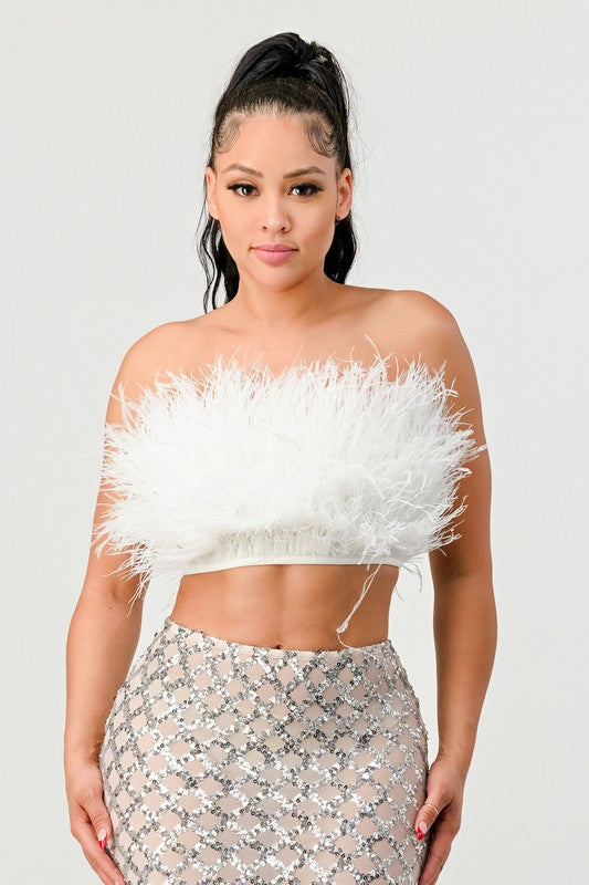 DON'T MESS WITH MY FUR CROP TUBE TOP