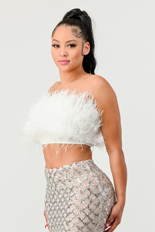 DON'T MESS WITH MY FUR CROP TUBE TOP