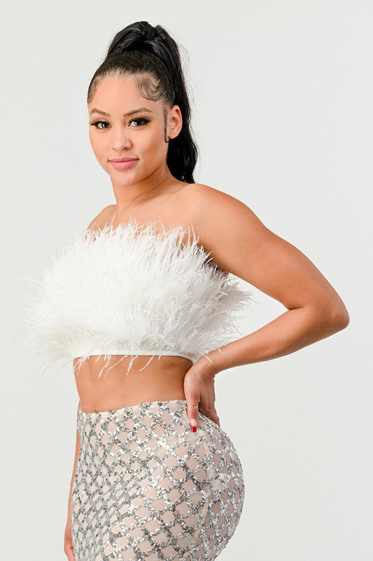 DON'T MESS WITH MY FUR CROP TUBE TOP
