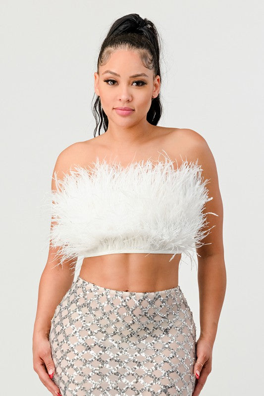 DON'T MESS WITH MY FUR CROP TUBE TOP