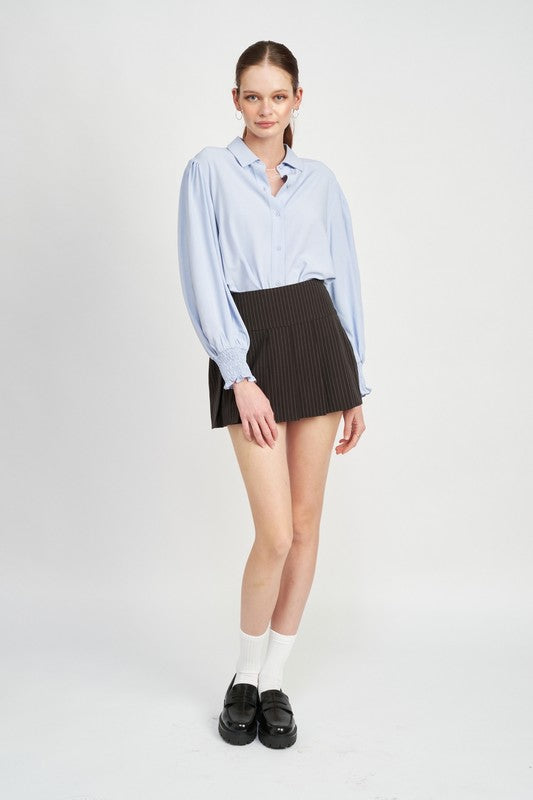 BUTTON UP COLLARED BLOUSE