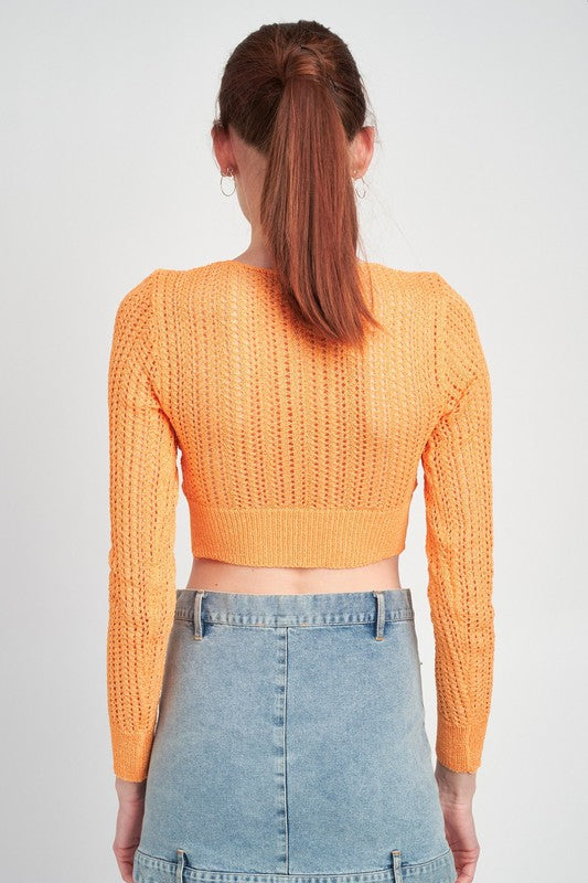 CROCHET CROP TOP WITH TWIST FRONT DETAIL