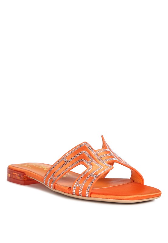 BIG MONEY LOW STACK HEEL EMBELLISHED SANDALS