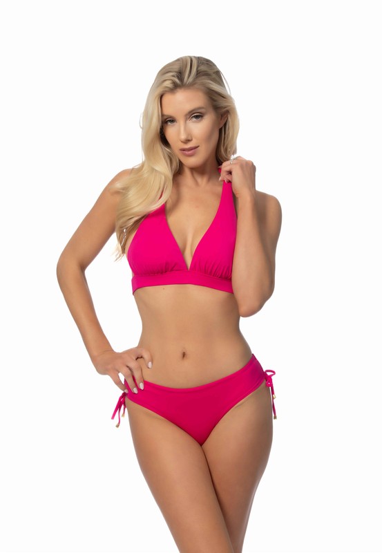 HALTER BIKINI WITH RUCHING SIDE BOTTOM