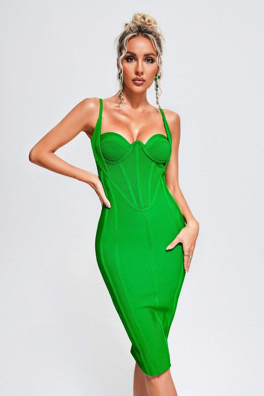 ATHINA CORSET BANDAGE MIDI DRESS