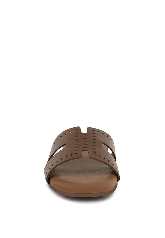 IVANKA CUT OUT SLIP ON SANDALS