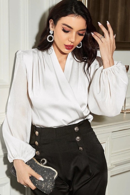 SILK LONG SLEEVE BLOUSE