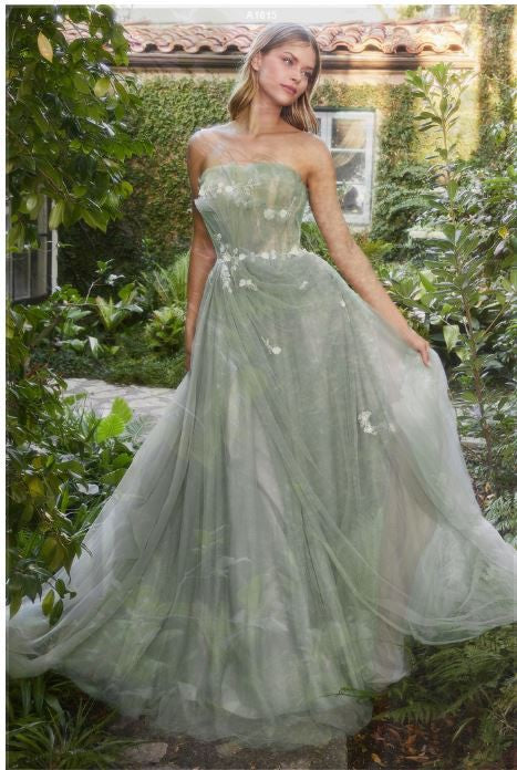 PLEATED DRAPE BALL GOWN