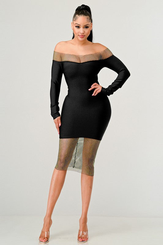 MESH BANDAGE DRESS