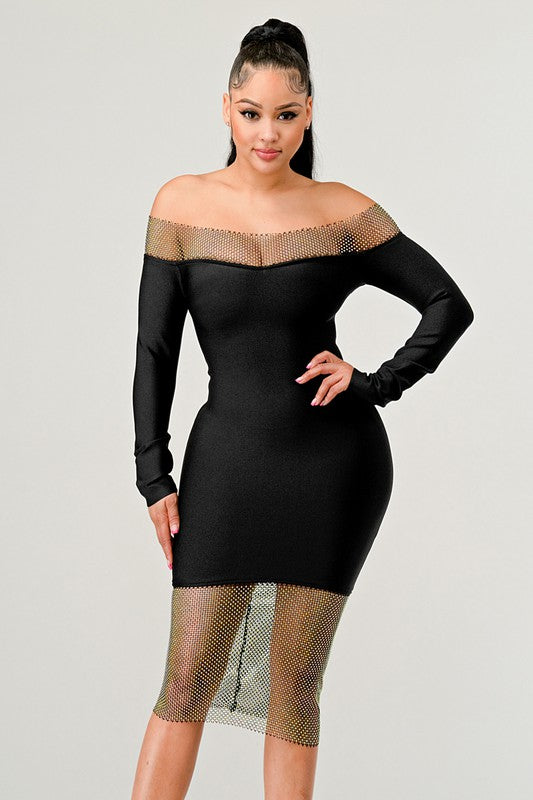MESH BANDAGE DRESS